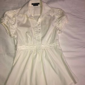 BCBGMaxAzria Ruffle White Blouse